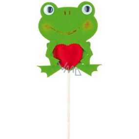 Frog sitting with a heart recess 7 cm + skewers
