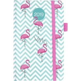 Albi Diary 2019 pocket with rubber band Flamingos 9.5 x 15 x 1.3 cm