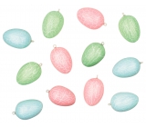 Plastic eggs for hanging 6 cm, 6 pieces in a bag