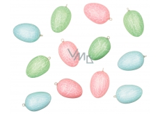 Plastic eggs for hanging 6 cm, 6 pieces in a bag