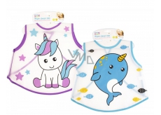 First Step Bib washable blue dolphin 38 x 39 cm