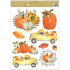 Window foil without glue autumn pumpkins, two trucks 30 x 42 cm