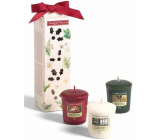 Yankee Candle Magical Christmas Morning Singing Carols - Carol Singing + Holiday Hearth - Holiday Fireplace + Surprise Snowfall - Snow Surprise Votive scented candle 3 x 49 g, Christmas gift set