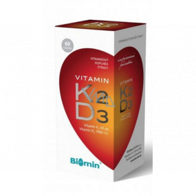 Biomin Vitamin K2 + Vitamin D3 nutritional supplement with 60 pieces of vitamins