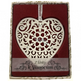 Albi Christmas ornament with Swarovski crystals for hanging with a description - From love for Christmas, approx. 7 x 8 cm