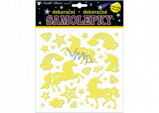 Stickers glowing in the dark unicorns 18 x 18 cm