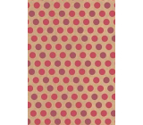 Ditipo Gift wrapping paper 70 x 200 cm KRAFT Pink circles