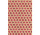 Ditipo Gift wrapping paper 70 x 200 cm KRAFT Pink circles