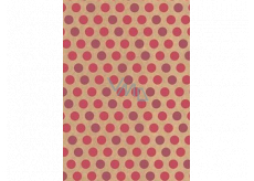 Ditipo Gift wrapping paper 70 x 200 cm KRAFT Pink circles