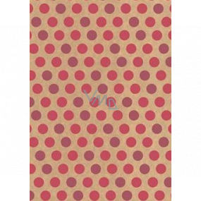 Ditipo Gift Wrapping Paper 70 x 200 cm KRAFT Pink Circles