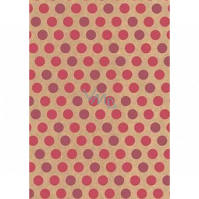 Ditipo Gift wrapping paper 70 x 200 cm KRAFT Pink circles