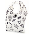 Nekupto Shopping bag folding White with black pictures 33 x 39 cm