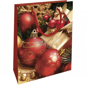 Nekupto Gift paper bag 14 x 11 x 6.5 cm Christmas with red flasks