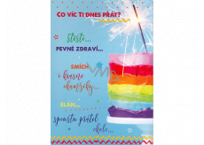 Albi Hrací přání do obálky K narozeninám Barevný dort Perfektní den Karel Gott 14,8 x 21 cm