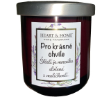 Heart & Home Sweet cherry soy scented candle with inscription For beautiful moments 110 g