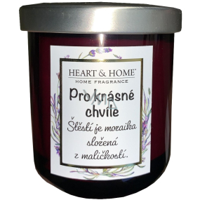 Heart & Home Sweet cherry soy scented candle with inscription For beautiful moments 110 g