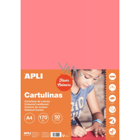 Apli Colored papers A4 Fluo pink 170 g 50 sheets