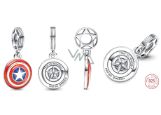 Charm Sterling silver 925 Marvel The Avengers, Captain America shield, bracelet pendant