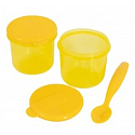 First Step Travel food set yellow 2 jars + spoon
