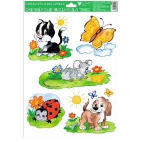 Window film hand painted animals cat 33,5 x 26 cm