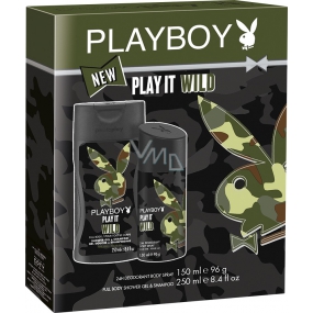 Playboy Play It Wild for Him deodorant spray for men 150 ml + shower gel 250 ml, cosmetic set