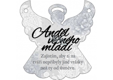 Albi Závěsná plaketka andílek Anděl věčného mládí 9 x 10 cm