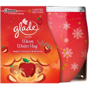Glade Warm Winter Hug Apple, Cinnamon & Nutmeg scented candle in glass burning time up to 30 hours 120 g