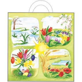 Angel Plastic bag 48 x 45 x 6 cm with ear Spring flowers