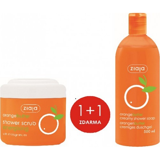 Ziaja Orange butter shower peeling with microgranules 200 ml + shower gel 500 ml, duopack