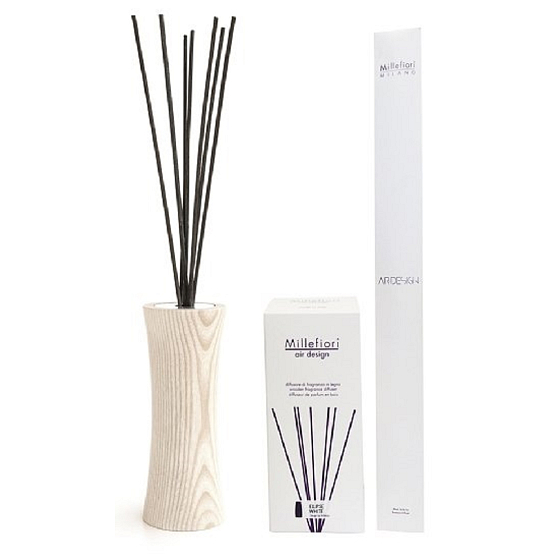 Millefiori Milano Air Design Diffuser container for fragrance wicking through a porous wooden top Clepsydra white