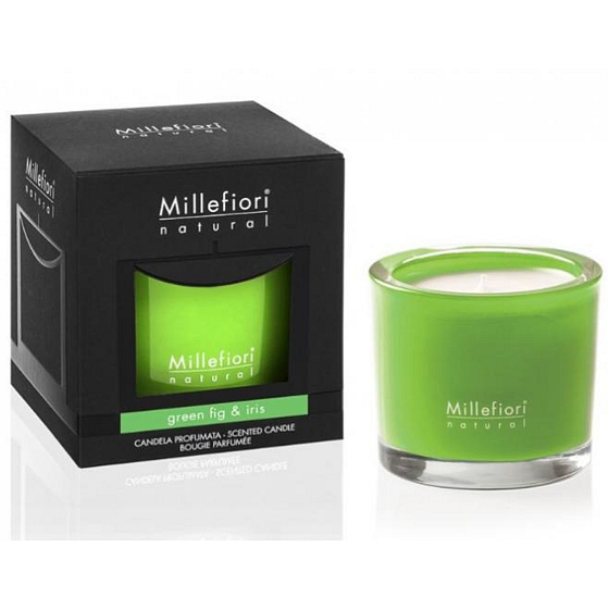 Millefiori Milano Natural Green Fig & Iris - Green Fig and Iris Scented candle burns for up to 60 hours 180 g