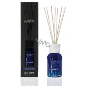 Millefiori Milano Natural Berry Delight - Fruit pleasure Diffuser 250 ml + 8 stalks 30 cm long for medium-sized spaces lasts at least 3 months