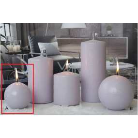 Lima Ice pastel candle light purple sphere 80 mm 1 piece