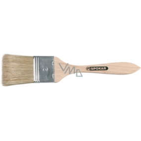 Spokar Flat smoothing brush, wooden handle, pure bristle, 4 mm thick