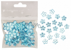 Self-adhesive flowers blue 2 cm 20 pieces