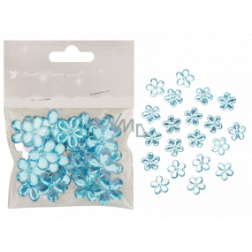 Self-adhesive flowers blue 2 cm 20 pieces