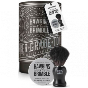 Hawkins & Brimble Men shaving cream 100 ml + shaving brush + tin box, cosmetic set for men
