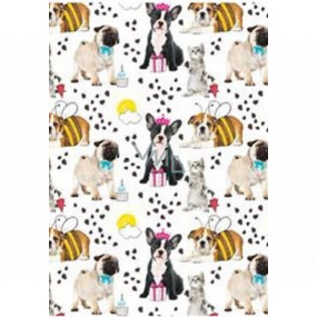 Ditipo Gift wrapping paper 70 x 100 cm White with dogs 2 sheets
