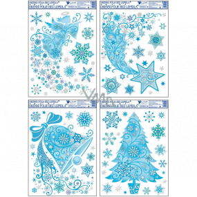 Window film without glue with glitter Bell, comet, angel, tree 38 x 30 cm mix of motifs