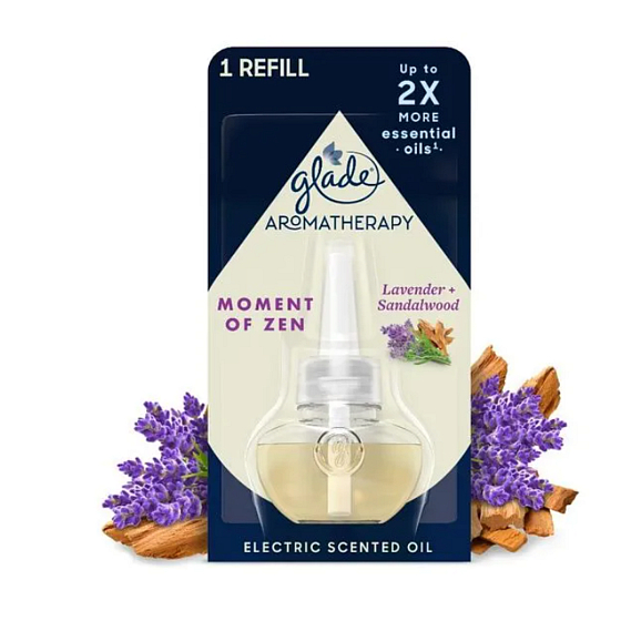 Glade Aromatherapy Electric Scented Oil Moment of Zen Lavender + Sandalwood liquid refill for electric air freshener 20 ml