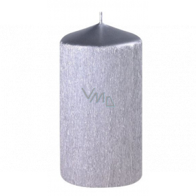Pearl clawed candle silver cylinder 60 x 120 mm