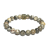 Celestine, chrysanthemum with royal mantra Ohm bracelet elastic natural stone, ball 8 mm / 16 - 17 cm