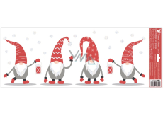 Window film without glue coloured Elves with red caps 60 x 22,5 cm