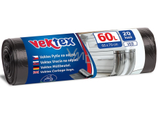 Vektex Waste bags black 9 µ, 60 litres 60 x 70 cm 20 pieces