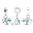 Charm Sterling Silver 925 Fish, Sea Turtle, and Shell 3-in-1, Sea Bracelet Pendant