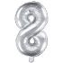 Ditipo Inflatable foil balloon number 8 silver 35 cm 1 piece