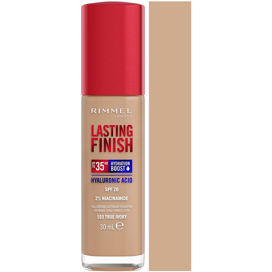 Rimmel Lasting Finish Hyaluronic Acid long-lasting moisturizing make-up 103 True Ivory 30 ml