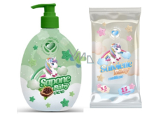 Setablu Cacao Unicorn liquid soap for children 500 ml + wet wipes 15 pieces
