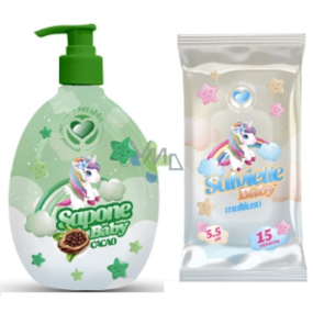 Setablu Cacao Unicorn baby liquid soap 500 ml + wet wipes 15 pieces