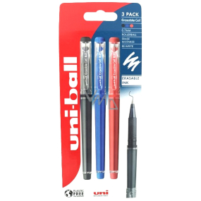 Uni Mitsubishi Rubberised pen with cap 0,7 mm mix colours 3 pcs